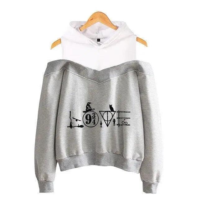 Cool Glasses Printed Hip Hop Off-Shoulder Hoodies Casual Sweatshirt Fashion Hoodie Women Clothing Lightning Scar Glasses Line Drawing Print Hoodie Women Stripes Long Sleeve Hooded Sweatshirts Pullover Pocket Cute Girls School Casual Hoodies