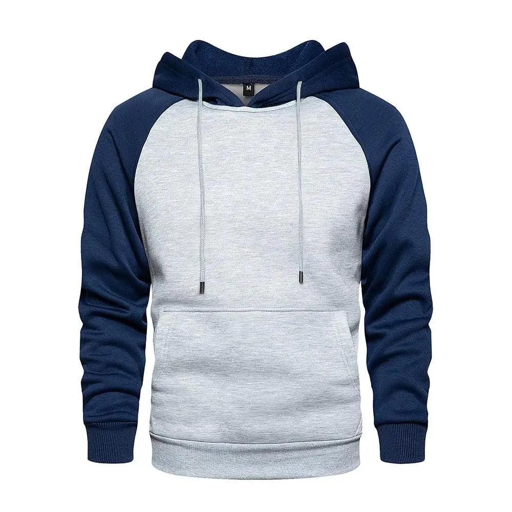 Cool Men's Patchwork Hooded Sweatshirt Hoodies Sport Clothing Casual Loose Fleece Warm Streetwear Modern Male Fashion Autumn Winter Outwear Long Sleeve Pleated Comfy Round Neck Mens Sweatshirts Workout Sport Casual Hoodie