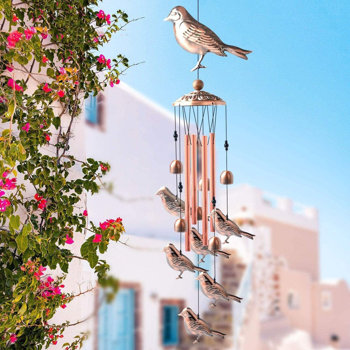 Copper Wind Chimes Outdoor Classic Wind Chimes Memorial Wind Chime Gifts for Grand Mother Garden Yard Decor Gift