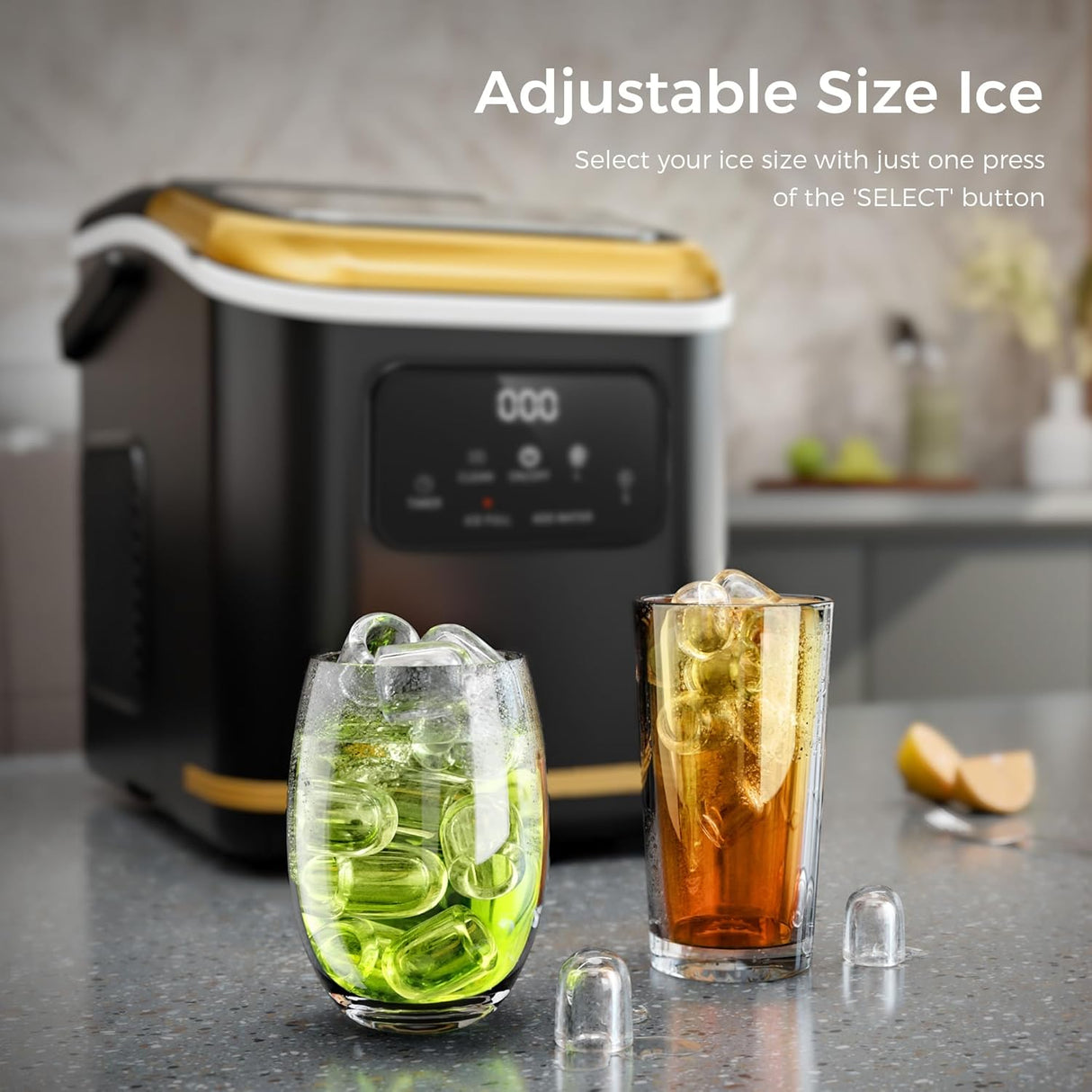 Countertop Ice Maker 9 Bullet Ice Cubes in 6 Mins, Z5812K