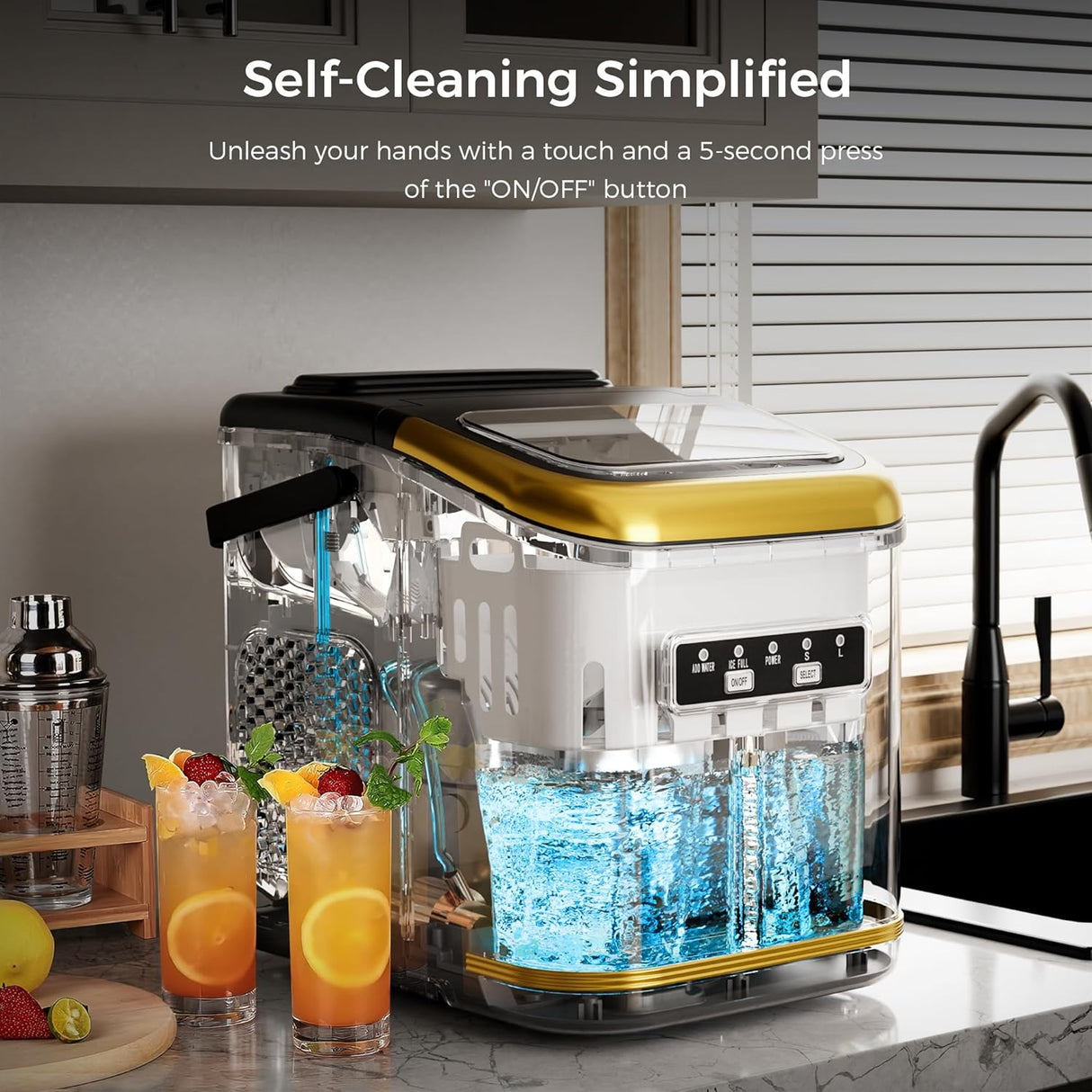 Countertop Ice Maker 9 Bullet Ice Cubes in 6 Mins, Z5812K