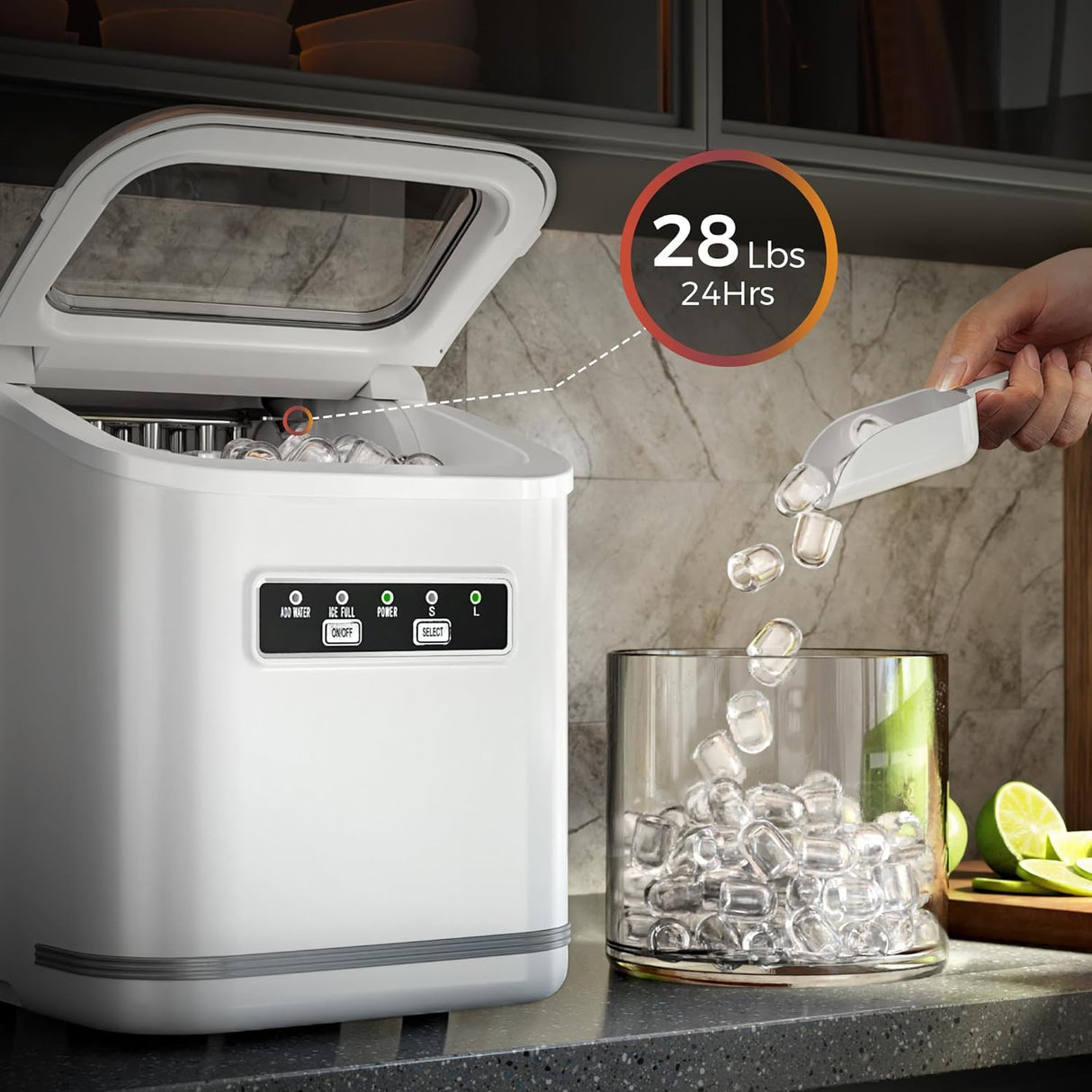 Countertop Ice Maker 9 Bullet Ice Cubes in 6 Mins, Z5812K
