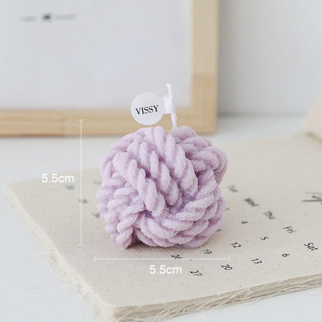 Creative Handmade Wool Ball Candle Scented Candle Hand Poured Scented Handmade Candle Decorative Candle For Bedroom Bathroom Aromatherapy Candle Gift Box Essential Oil Scented Candle Home Decoration
