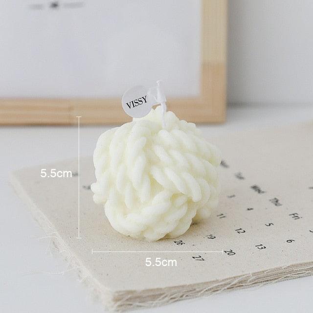 Creative Handmade Wool Ball Candle Scented Candle Hand Poured Scented Handmade Candle Decorative Candle For Bedroom Bathroom Aromatherapy Candle Gift Box Essential Oil Scented Candle Home Decoration