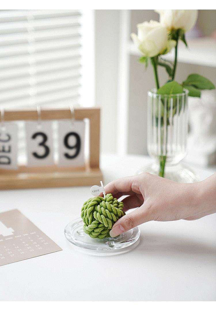 Creative Handmade Wool Ball Candle Scented Candle Hand Poured Scented Handmade Candle Decorative Candle For Bedroom Bathroom Aromatherapy Candle Gift Box Essential Oil Scented Candle Home Decoration