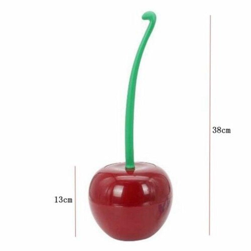 Creative Lovely Cherry Shape Lavatory Brush Toilet Brush And Holder Set Cleaning Bathroom Toilet Accessories Cherry Shape Toilet Brush Standing Toilet Brush Set Compact Household Bathroom Cherry Toilet Brush