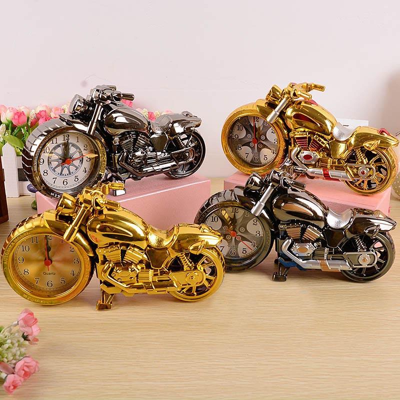 Creative Motorcycle Motorbike Pattern Non Ticking Analog Alarm Clock Alarm Clock Desk Clock Creative Home Birthday Gift Cool Clock