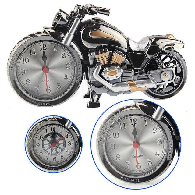 Creative Motorcycle Motorbike Pattern Non Ticking Analog Alarm Clock Alarm Clock Desk Clock Creative Home Birthday Gift Cool Clock