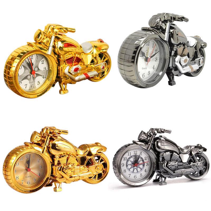 Creative Motorcycle Motorbike Pattern Non Ticking Analog Alarm Clock Alarm Clock Desk Clock Creative Home Birthday Gift Cool Clock