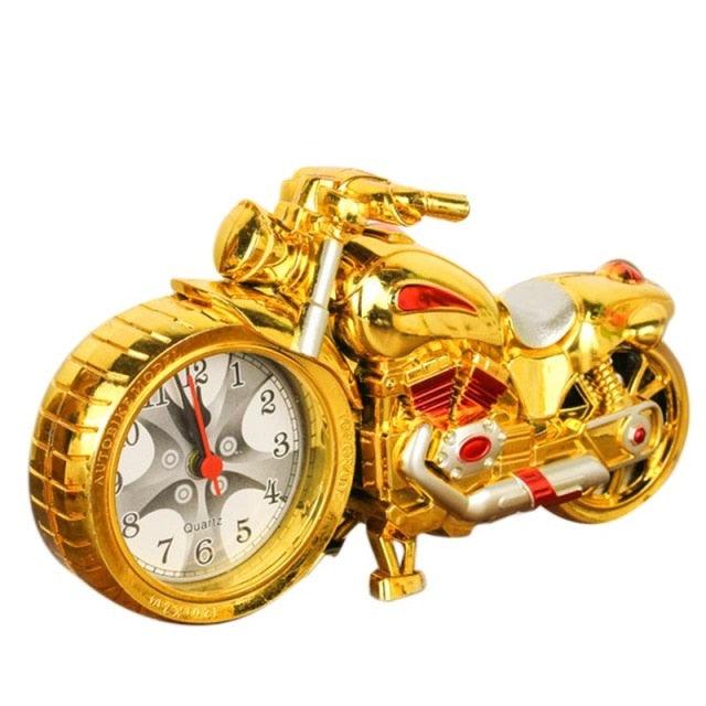 Creative Motorcycle Motorbike Pattern Non Ticking Analog Alarm Clock Alarm Clock Desk Clock Creative Home Birthday Gift Cool Clock
