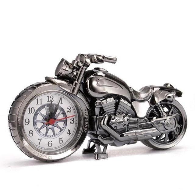 Creative Motorcycle Motorbike Pattern Non Ticking Analog Alarm Clock Alarm Clock Desk Clock Creative Home Birthday Gift Cool Clock