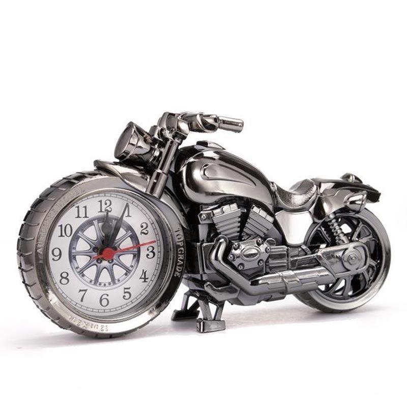 Creative Motorcycle Motorbike Pattern Non Ticking Analog Alarm Clock Alarm Clock Desk Clock Creative Home Birthday Gift Cool Clock