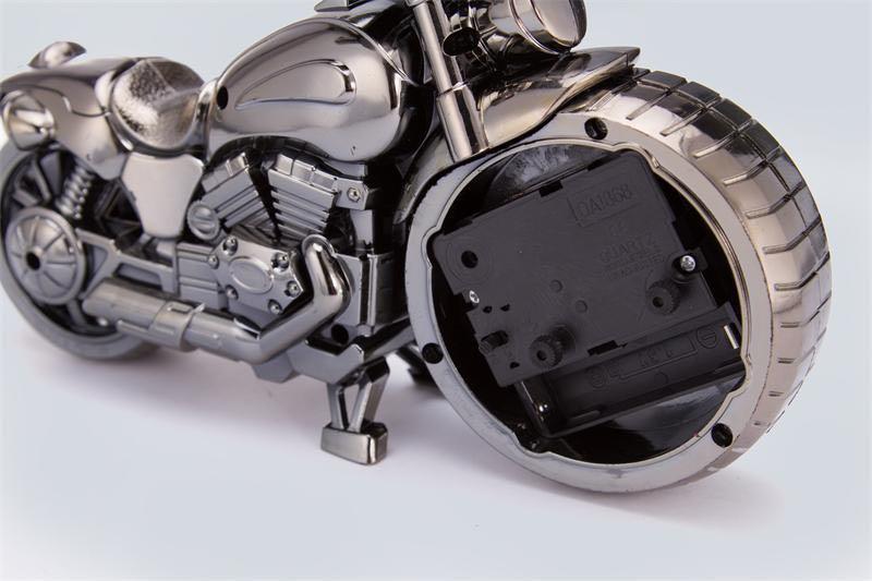 Creative Motorcycle Motorbike Pattern Non Ticking Analog Alarm Clock Alarm Clock Desk Clock Creative Home Birthday Gift Cool Clock