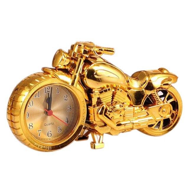 Creative Motorcycle Motorbike Pattern Non Ticking Analog Alarm Clock Alarm Clock Desk Clock Creative Home Birthday Gift Cool Clock