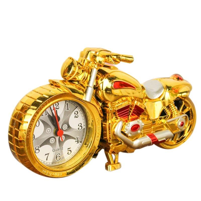 Creative Motorcycle Motorbike Pattern Non Ticking Analog Alarm Clock Alarm Clock Desk Clock Creative Home Birthday Gift Cool Clock