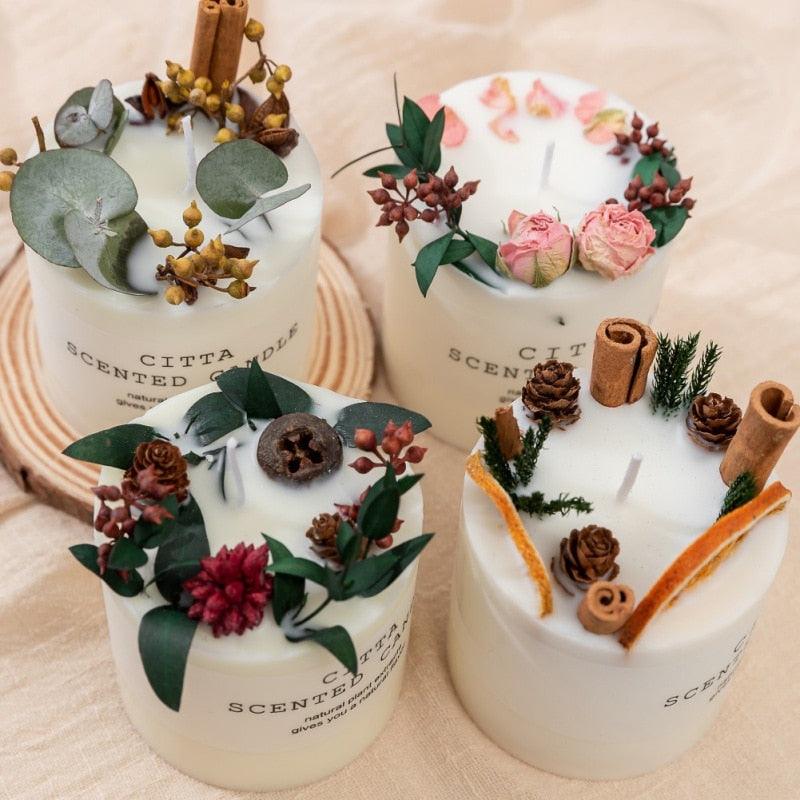 Creative Soy Wax Romantic Aromatherapy Candles Pure Natural Pillar Candles Pillar Candles Christmas Wedding Party Home Decoration Gift Wedding Party Holders