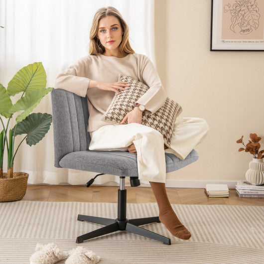 Criss Cross Legged Chair No Wheels 120 ° Rocking Adjustable Height-Gray