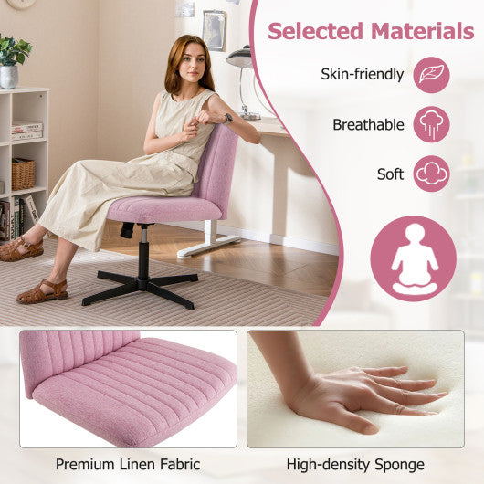 Criss Cross Legged Chair No Wheels 120 ° Rocking Adjustable Height-Pink