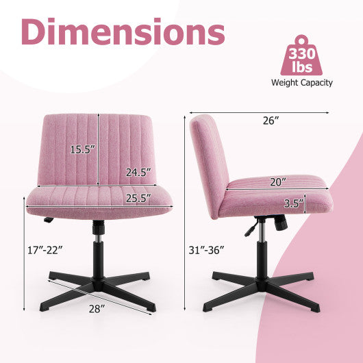 Criss Cross Legged Chair No Wheels 120 ° Rocking Adjustable Height-Pink