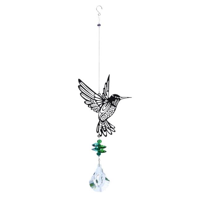 Crystal Garden Sun-catcher Hanging Crystals Prisms Ornament For Window Glass Chandelier Solar Hummingbird Owl Wind Chimes Rainbow Chaser Garden Hanging Curtain Pendant Home Decor Gift Boxed Sun Catcher Gift Idea For Mom Friends Grandma Hummingbird