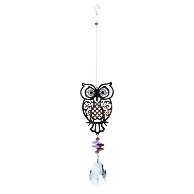 Crystal Garden Sun-catcher Hanging Crystals Prisms Ornament For Window Glass Chandelier Solar Hummingbird Owl Wind Chimes Rainbow Chaser Garden Hanging Curtain Pendant Home Decor Gift Boxed Sun Catcher Gift Idea For Mom Friends Grandma Hummingbird