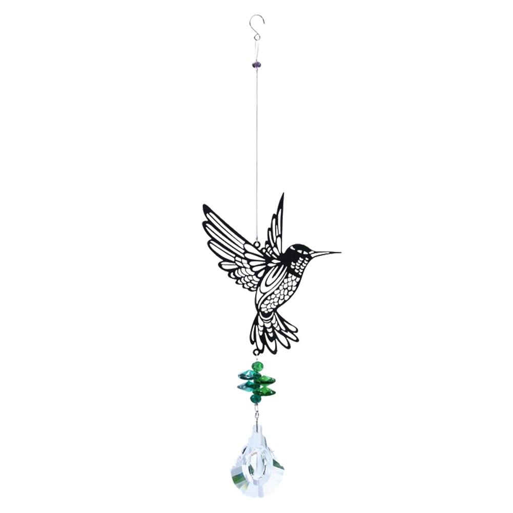 Crystal Garden Sun-catcher Hanging Crystals Prisms Ornament For Window Glass Chandelier Solar Hummingbird Owl Wind Chimes Rainbow Chaser Garden Hanging Curtain Pendant Home Decor Gift Boxed Sun Catcher Gift Idea For Mom Friends Grandma Hummingbird