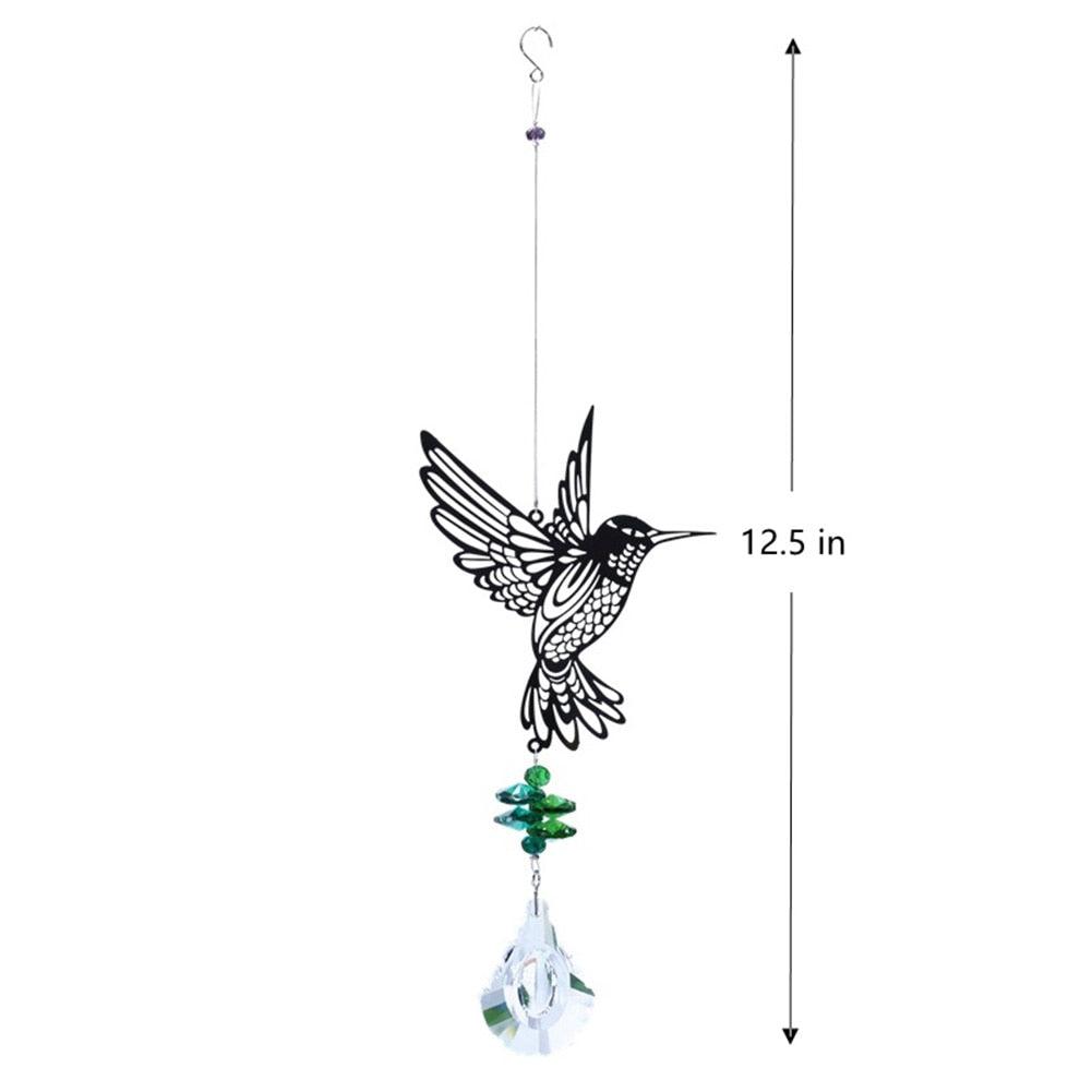 Crystal Garden Sun-catcher Hanging Crystals Prisms Ornament For Window Glass Chandelier Solar Hummingbird Owl Wind Chimes Rainbow Chaser Garden Hanging Curtain Pendant Home Decor Gift Boxed Sun Catcher Gift Idea For Mom Friends Grandma Hummingbird