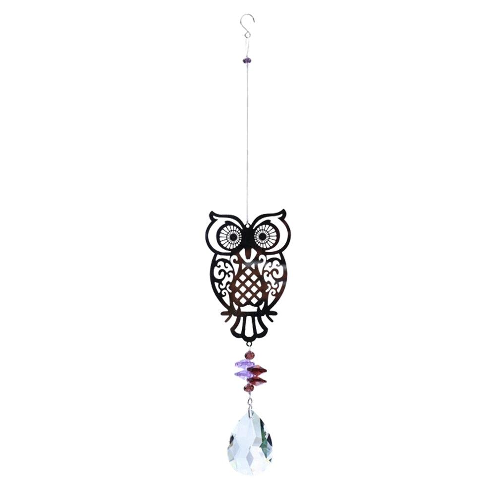 Crystal Garden Sun-catcher Hanging Crystals Prisms Ornament For Window Glass Chandelier Solar Hummingbird Owl Wind Chimes Rainbow Chaser Garden Hanging Curtain Pendant Home Decor Gift Boxed Sun Catcher Gift Idea For Mom Friends Grandma Hummingbird