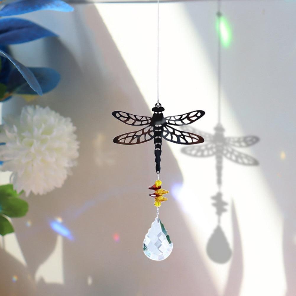 Crystal Garden Sun-catcher Hanging Crystals Prisms Ornament For Window Glass Chandelier Solar Hummingbird Owl Wind Chimes Rainbow Chaser Garden Hanging Curtain Pendant Home Decor Gift Boxed Sun Catcher Gift Idea For Mom Friends Grandma Hummingbird