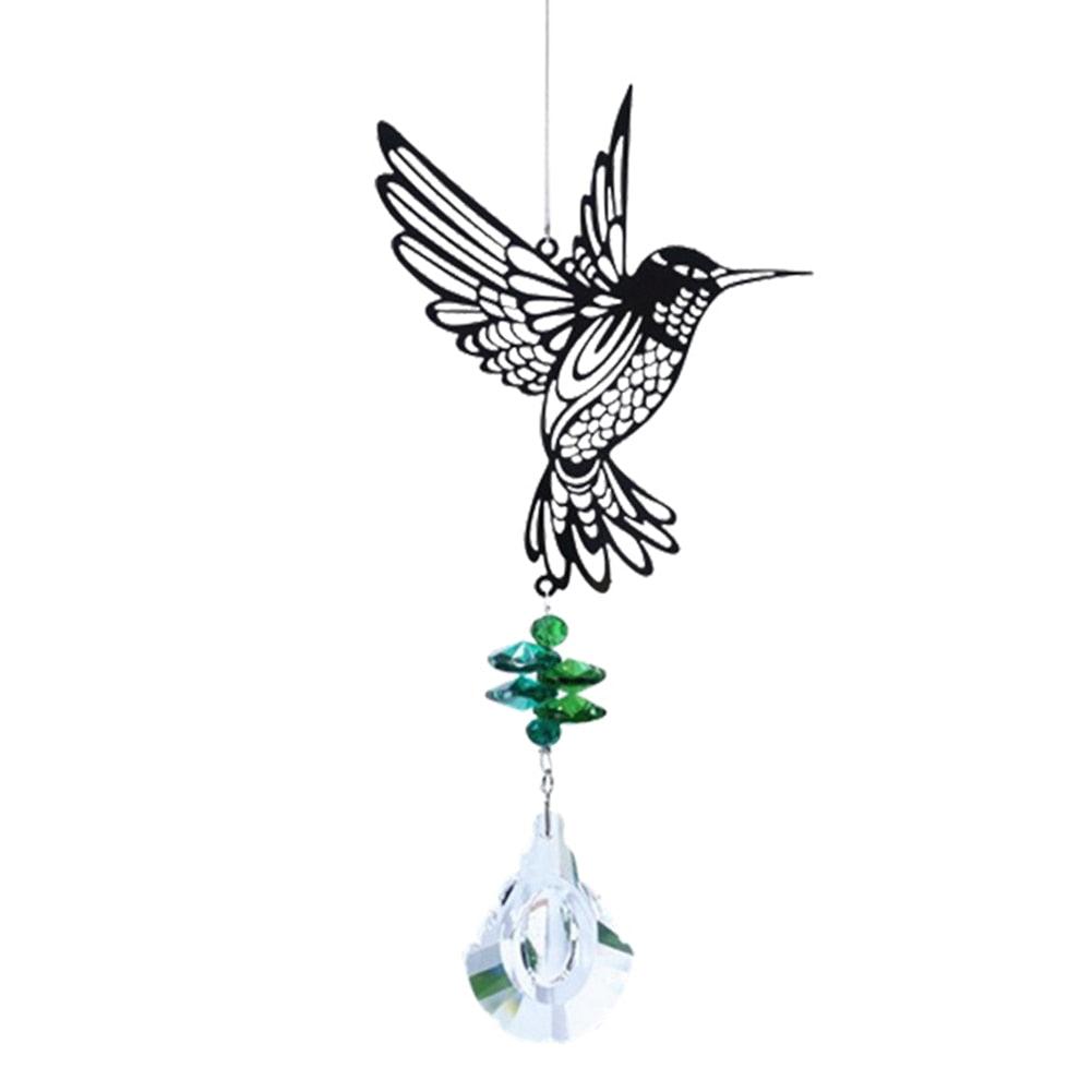 Crystal Garden Sun-catcher Hanging Crystals Prisms Ornament For Window Glass Chandelier Solar Hummingbird Owl Wind Chimes Rainbow Chaser Garden Hanging Curtain Pendant Home Decor Gift Boxed Sun Catcher Gift Idea For Mom Friends Grandma Hummingbird