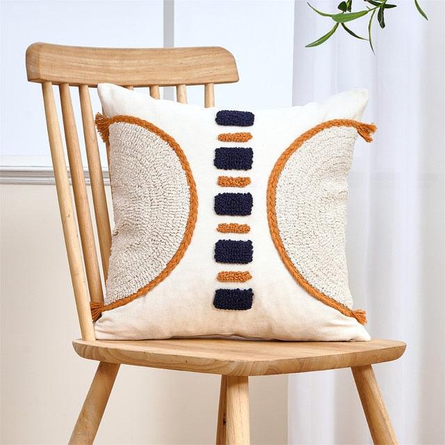 Cushion Cover Cotton Linen Pillowcase Tufted Beige Decorative Fashionable Cotton Hand-Woven Throw Pillow Covers Tufted Pillow Covers Bedroom Throw Pillow Cushion For Bed Home