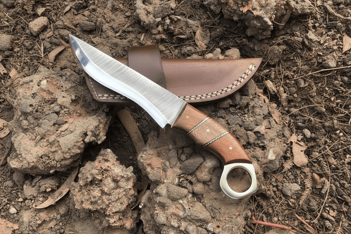 Custom Handmade Stainless Steel hunting knife leather sheath BM-0096