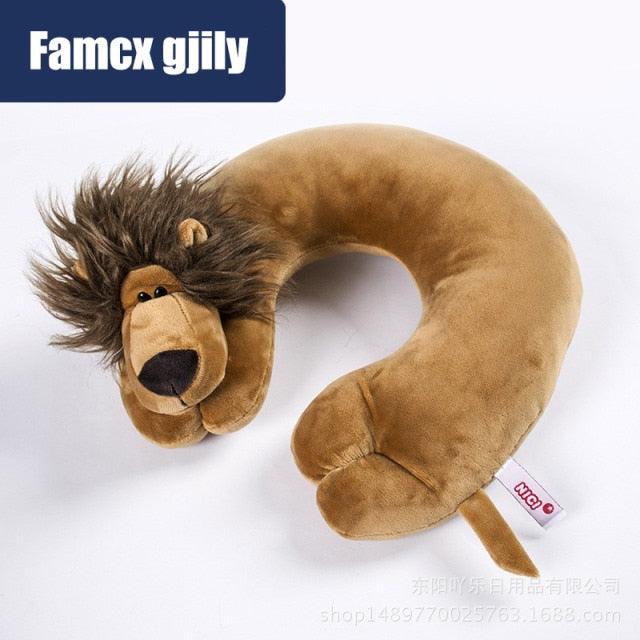 Cute Cartoon Animal U-shaped Memory Travel Pillow Neck Support Headrest Office Car Airplane Sleep Soft Travel Neck Pillow Animal for Neck & Head Support Cute Wild Life Stuffed Pillow Accessory for Naps Novelty Stuffed Animal For Adults And Children