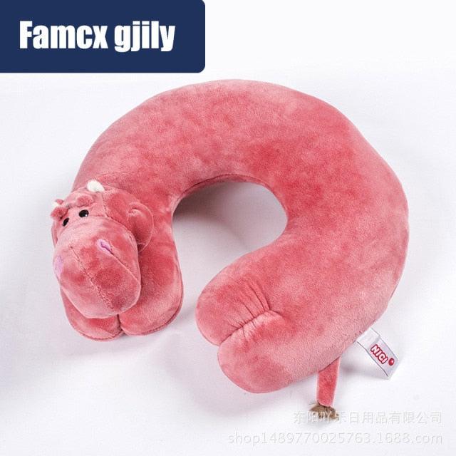 Cute Cartoon Animal U-shaped Memory Travel Pillow Neck Support Headrest Office Car Airplane Sleep Soft Travel Neck Pillow Animal for Neck & Head Support Cute Wild Life Stuffed Pillow Accessory for Naps Novelty Stuffed Animal For Adults And Children
