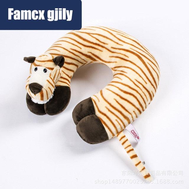 Cute Cartoon Animal U-shaped Memory Travel Pillow Neck Support Headrest Office Car Airplane Sleep Soft Travel Neck Pillow Animal for Neck & Head Support Cute Wild Life Stuffed Pillow Accessory for Naps Novelty Stuffed Animal For Adults And Children