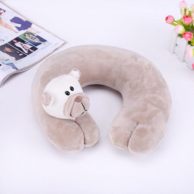 Cute Cartoon Animal U-shaped Memory Travel Pillow Neck Support Headrest Office Car Airplane Sleep Soft Travel Neck Pillow Animal for Neck & Head Support Cute Wild Life Stuffed Pillow Accessory for Naps Novelty Stuffed Animal For Adults And Children
