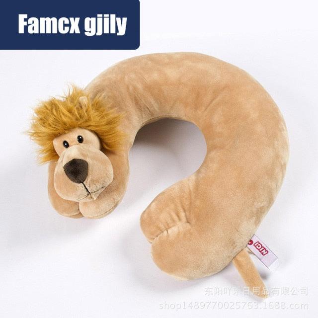 Cute Cartoon Animal U-shaped Memory Travel Pillow Neck Support Headrest Office Car Airplane Sleep Soft Travel Neck Pillow Animal for Neck & Head Support Cute Wild Life Stuffed Pillow Accessory for Naps Novelty Stuffed Animal For Adults And Children