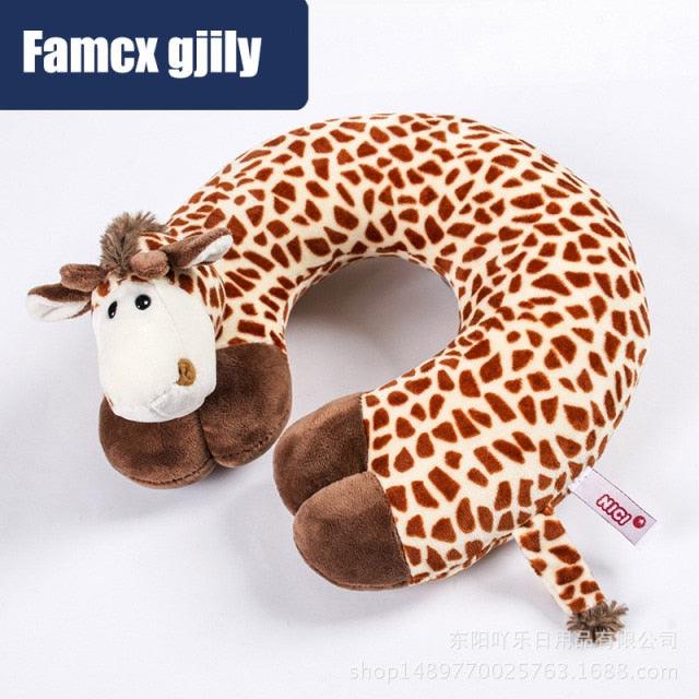 Cute Cartoon Animal U-shaped Memory Travel Pillow Neck Support Headrest Office Car Airplane Sleep Soft Travel Neck Pillow Animal for Neck & Head Support Cute Wild Life Stuffed Pillow Accessory for Naps Novelty Stuffed Animal For Adults And Children