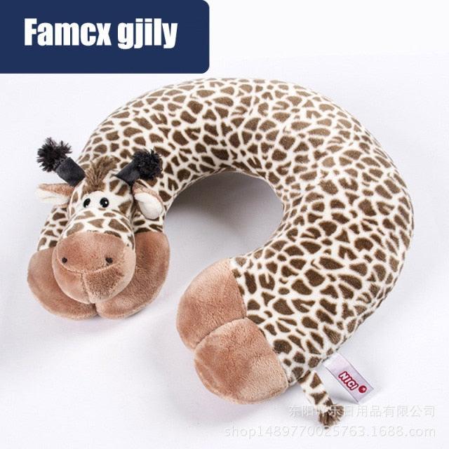 Cute Cartoon Animal U-shaped Memory Travel Pillow Neck Support Headrest Office Car Airplane Sleep Soft Travel Neck Pillow Animal for Neck & Head Support Cute Wild Life Stuffed Pillow Accessory for Naps Novelty Stuffed Animal For Adults And Children
