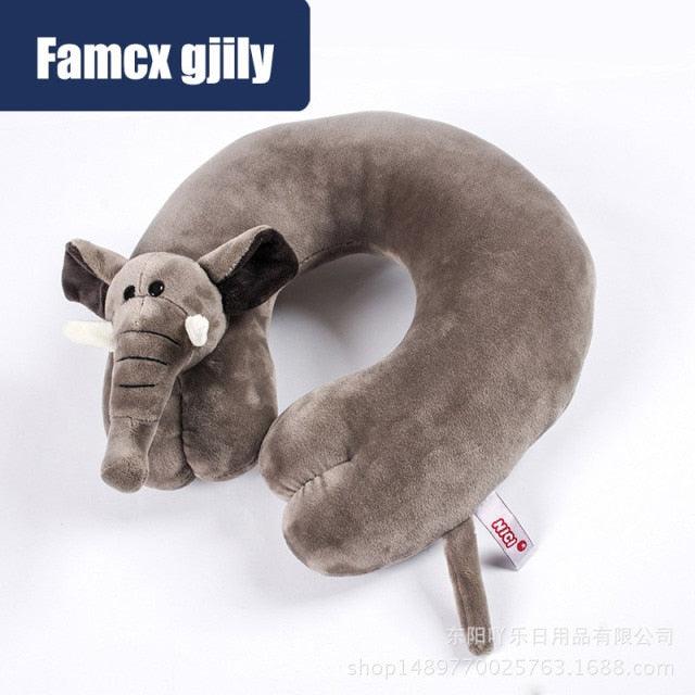 Cute Cartoon Animal U-shaped Memory Travel Pillow Neck Support Headrest Office Car Airplane Sleep Soft Travel Neck Pillow Animal for Neck & Head Support Cute Wild Life Stuffed Pillow Accessory for Naps Novelty Stuffed Animal For Adults And Children