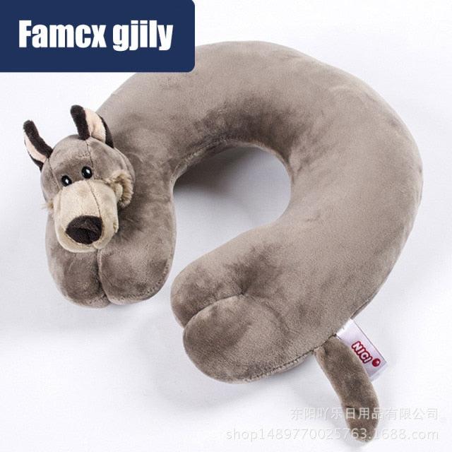 Cute Cartoon Animal U-shaped Memory Travel Pillow Neck Support Headrest Office Car Airplane Sleep Soft Travel Neck Pillow Animal for Neck & Head Support Cute Wild Life Stuffed Pillow Accessory for Naps Novelty Stuffed Animal For Adults And Children