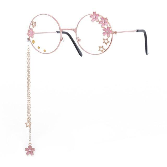 Cute Clear Optical Glasses Frame Women Round Frame Retro Eyeglasses Decoration Eyewear Blue Light Blocking Glasses Women Thick Round Rim Frame Ladies Eyeglasses