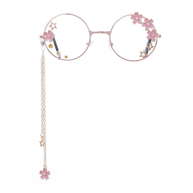 Cute Clear Optical Glasses Frame Women Round Frame Retro Eyeglasses Decoration Eyewear Blue Light Blocking Glasses Women Thick Round Rim Frame Ladies Eyeglasses
