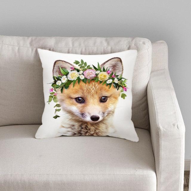 Cute Decorative Pillow Case Cover Grey Rabbit Isolated On A White Background Bunny Tail Back Soft Linen Pillow Case For Decorative Bedroom Case Cushion Covers Home Throw Pillows Flower Pillow Case Rabbit Sofa Animal Cushion Cover 45X45CM