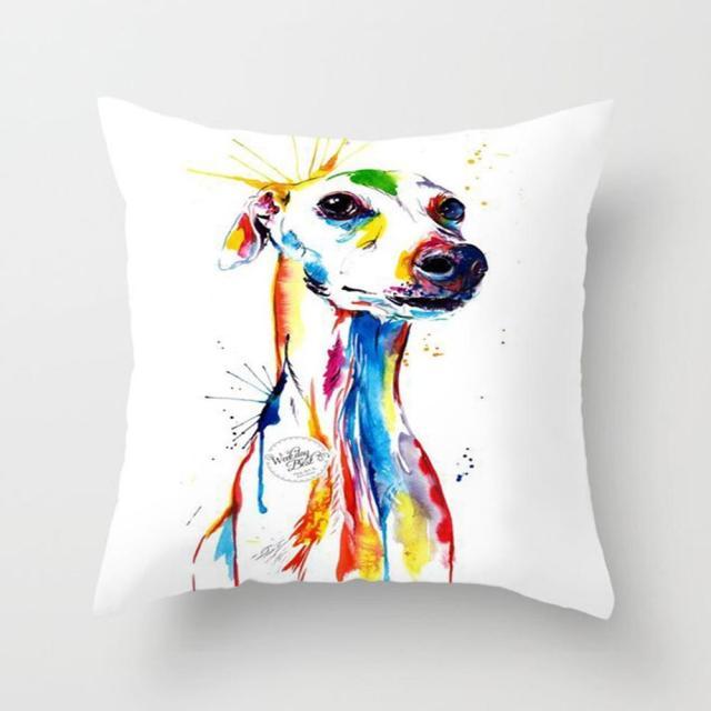 Cute Dog Peachskin Pillowcase Cover Kids Gift Animals Puppy Pet Dog Painting Cotton Linen Throw Pillow Case Cushion Cover Square Animal Pillow Covers Home Decor Pillows Covers Pillowcase 45x45CM