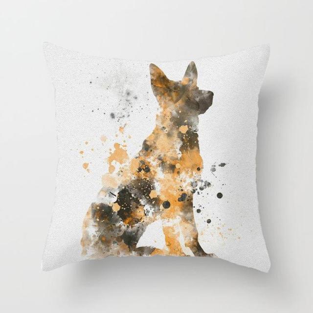 Cute Dog Peachskin Pillowcase Cover Kids Gift Animals Puppy Pet Dog Painting Cotton Linen Throw Pillow Case Cushion Cover Square Animal Pillow Covers Home Decor Pillows Covers Pillowcase 45x45CM