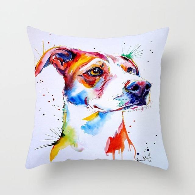 Cute Dog Peachskin Pillowcase Cover Kids Gift Animals Puppy Pet Dog Painting Cotton Linen Throw Pillow Case Cushion Cover Square Animal Pillow Covers Home Decor Pillows Covers Pillowcase 45x45CM