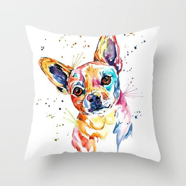 Cute Dog Peachskin Pillowcase Cover Kids Gift Animals Puppy Pet Dog Painting Cotton Linen Throw Pillow Case Cushion Cover Square Animal Pillow Covers Home Decor Pillows Covers Pillowcase 45x45CM