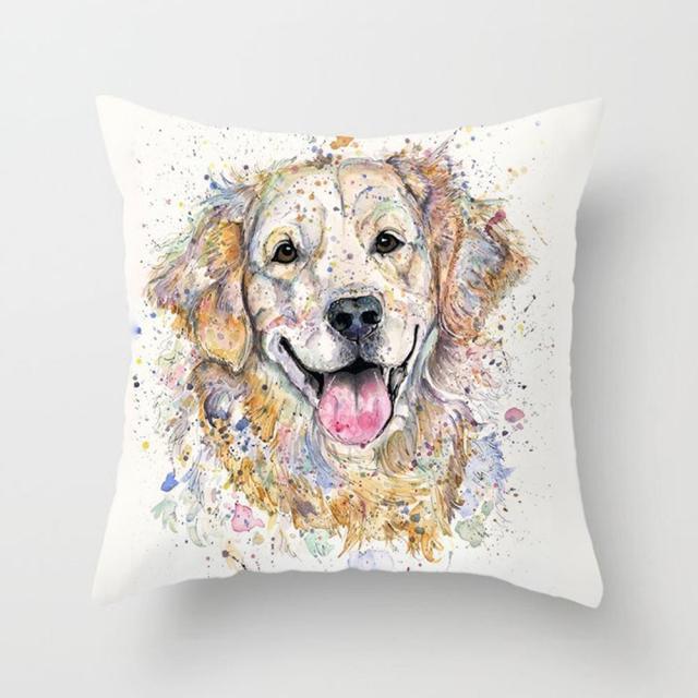 Cute Dog Peachskin Pillowcase Cover Kids Gift Animals Puppy Pet Dog Painting Cotton Linen Throw Pillow Case Cushion Cover Square Animal Pillow Covers Home Decor Pillows Covers Pillowcase 45x45CM