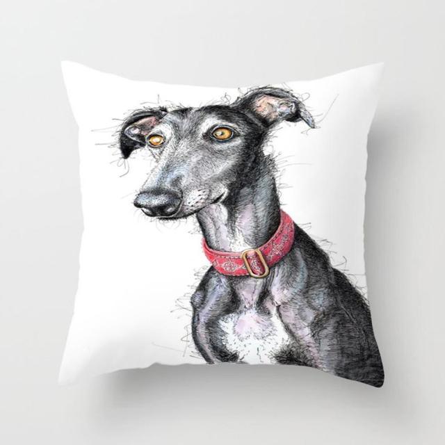 Cute Dog Peachskin Pillowcase Cover Kids Gift Animals Puppy Pet Dog Painting Cotton Linen Throw Pillow Case Cushion Cover Square Animal Pillow Covers Home Decor Pillows Covers Pillowcase 45x45CM